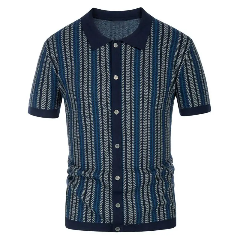 Men's Business Knitwear Fashion Striped Jacquard