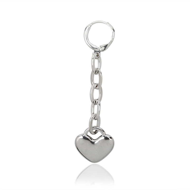 Silver Electro Galvanized Alloy Heart Earrings
