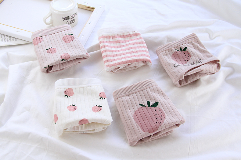 Title 4, Plaid Strawberry Breathable Cotton Cute Women