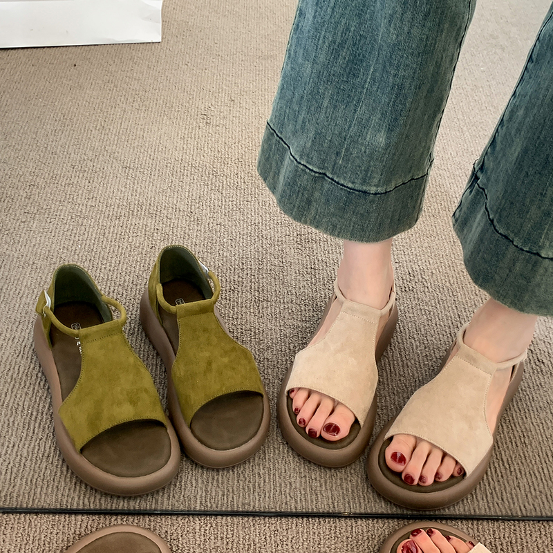 Wide T-Panel Platform Slingback