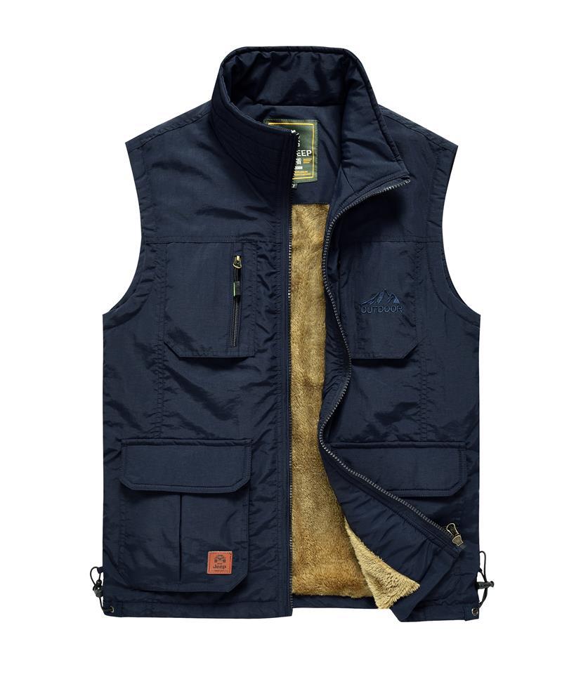Fleece Padded Jacket Outdoor Multi-pocket Vest