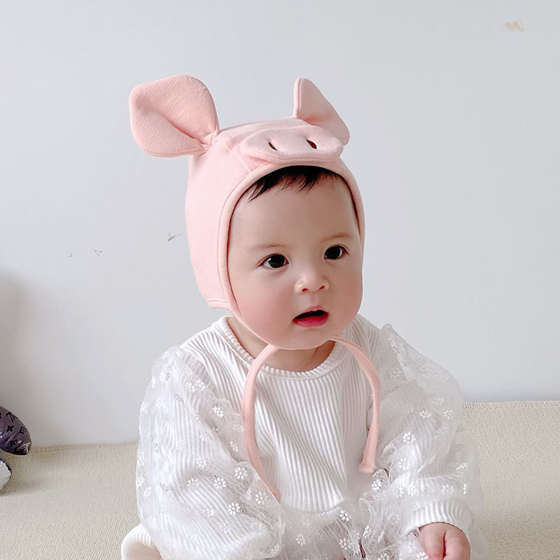 Title 5, Baby Cute Pig Earflaps Cap Fontanel Hat