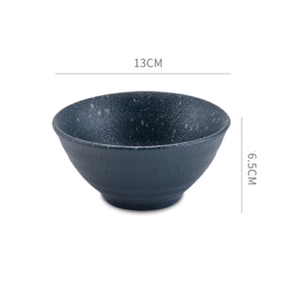 Title 1, Rice Bowl Ceramic Cutlery 5 Inch Bamboo Hat Poz...