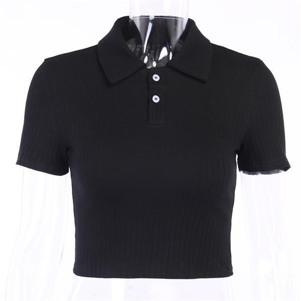 Title 12, Pure Color Polo Collar Button Short Sleeve Slim...