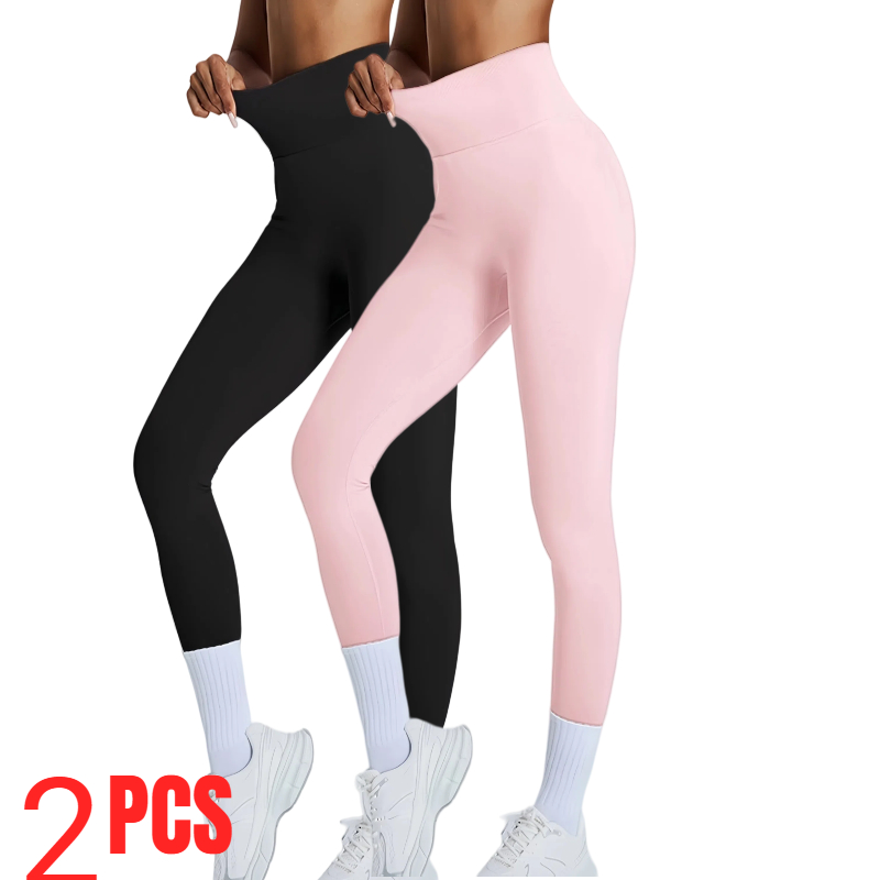2 Pack Women's High Waisted Seamless Leggings Butt Lifting & Tummy Control Yoga Pants, Non See Through Workout Leggings With Soft Compression, So... Blk Pnk - Shop at LoveMi