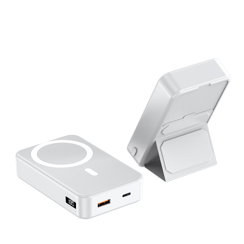 Magnetic Suction Wireless Charging Treasure Large Capacity Folding Bracket Mobile Power Supply - Image 18