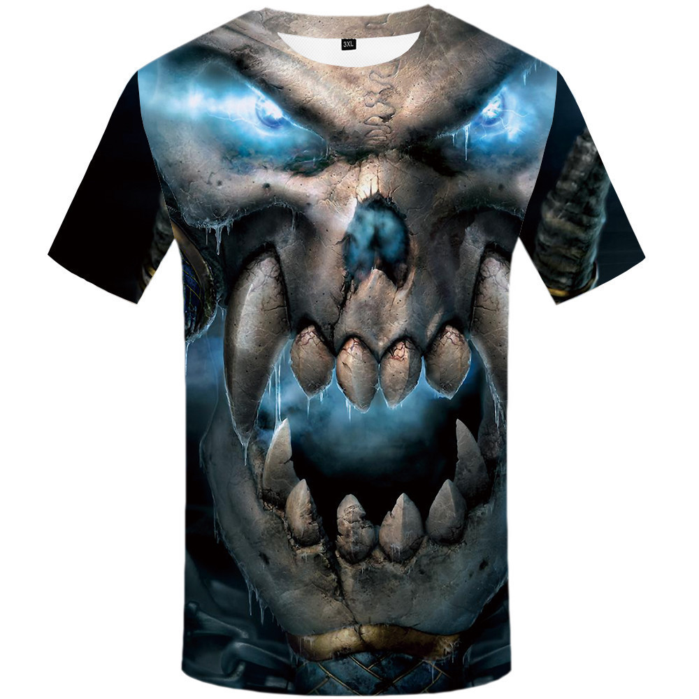 Title 2, Skull 3D digitaal printen trend pullover T-shir...