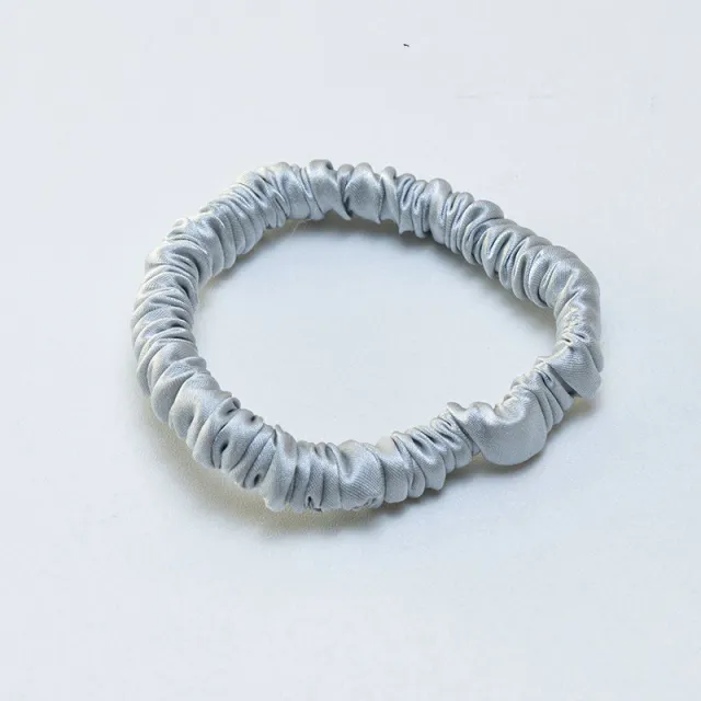 Silk Large Intestine Small Intestine Hair Tie Silk Silk Hair Rope Silver Grey - Shop at LoveMi