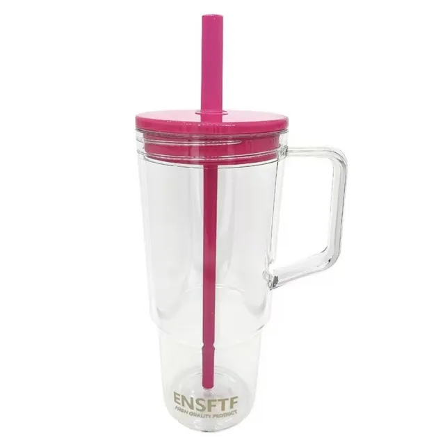 Tritan BPA Free Double Wall Tumbler Double Mouth Leak Proof, Portable With Straw Handle, Fits Car Cup Holders Hot Cold Drinks Office Christmas G... Tkus01 006 03 Red - Shop at LoveMi
