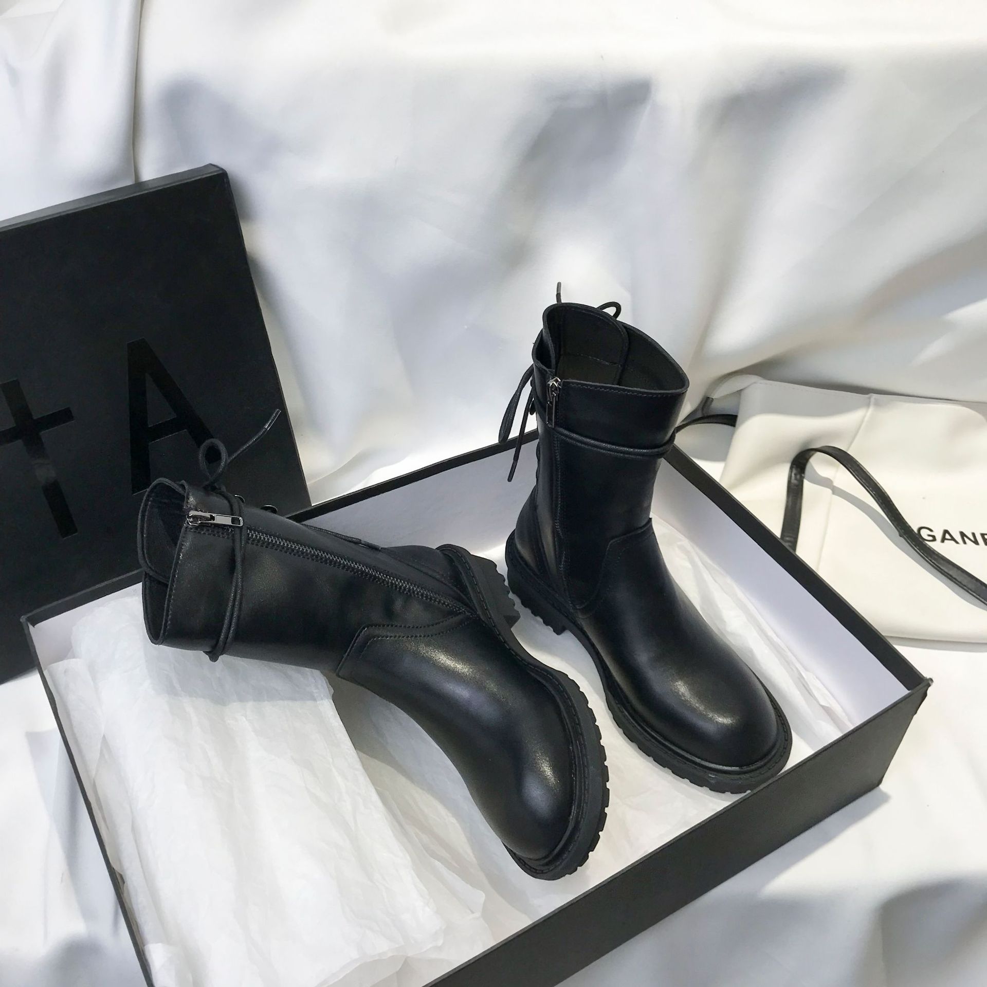 British Style Handsome Street Wild Flat Single Boots