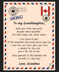 Envelope Letter Writing Flannel Blanket - Love Grandma - View 1