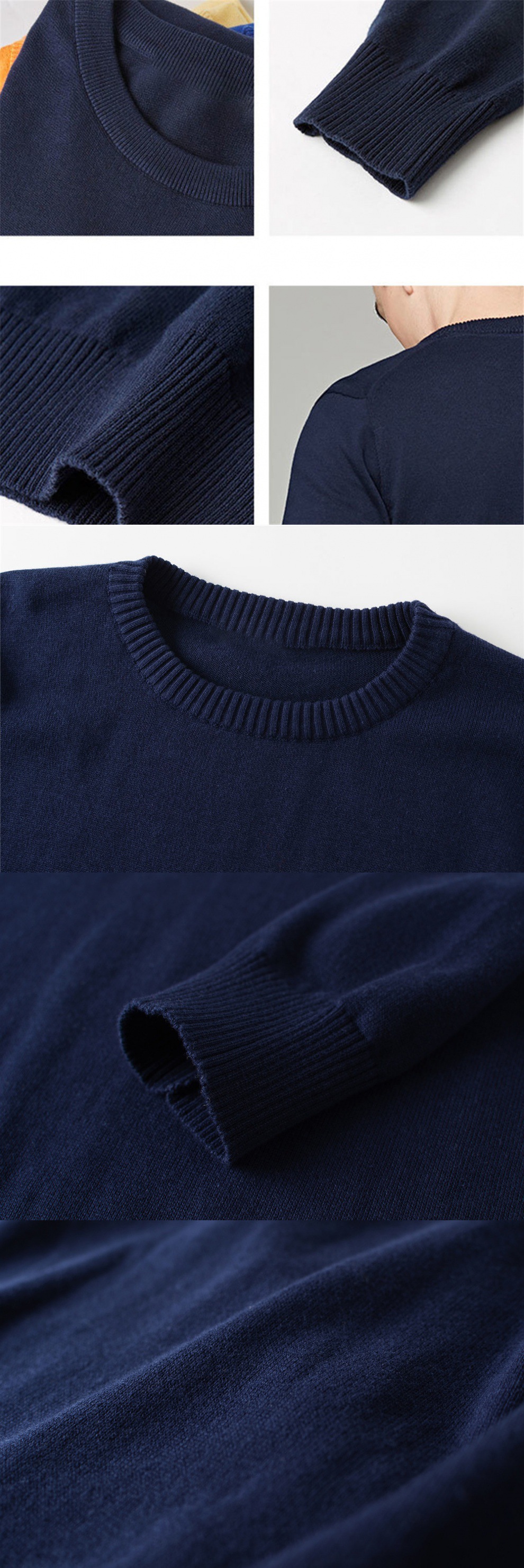 Fashionable Men's Round Neck Slim Knitted Sweater