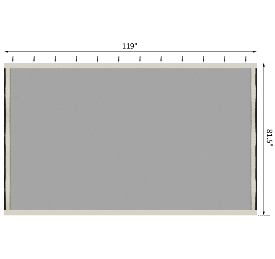 10x10 Gazebo With Netting, Canopy Tents With Zippers, Black Rings, High-quality Polyester, Washable, Sidewall Only Black