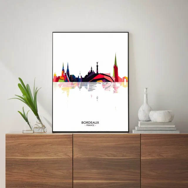 Abstract Canvas Poster Featuring The French Skyline Colorful And Minimalist Wall Decorations - Shop at LoveMi