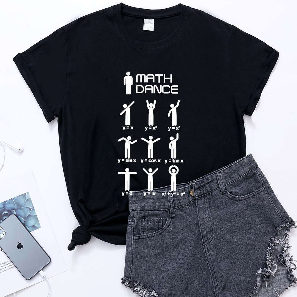 Round Neck Pullover Print Short Sleeves Black - Shop at LoveMi