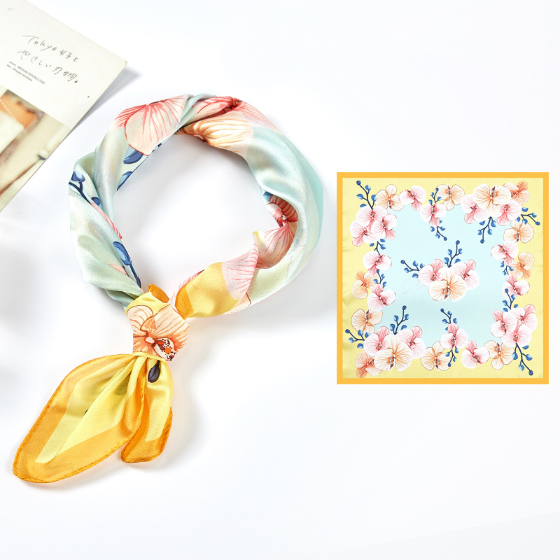 Silk Satin Printed Scarf Scarf Shawl