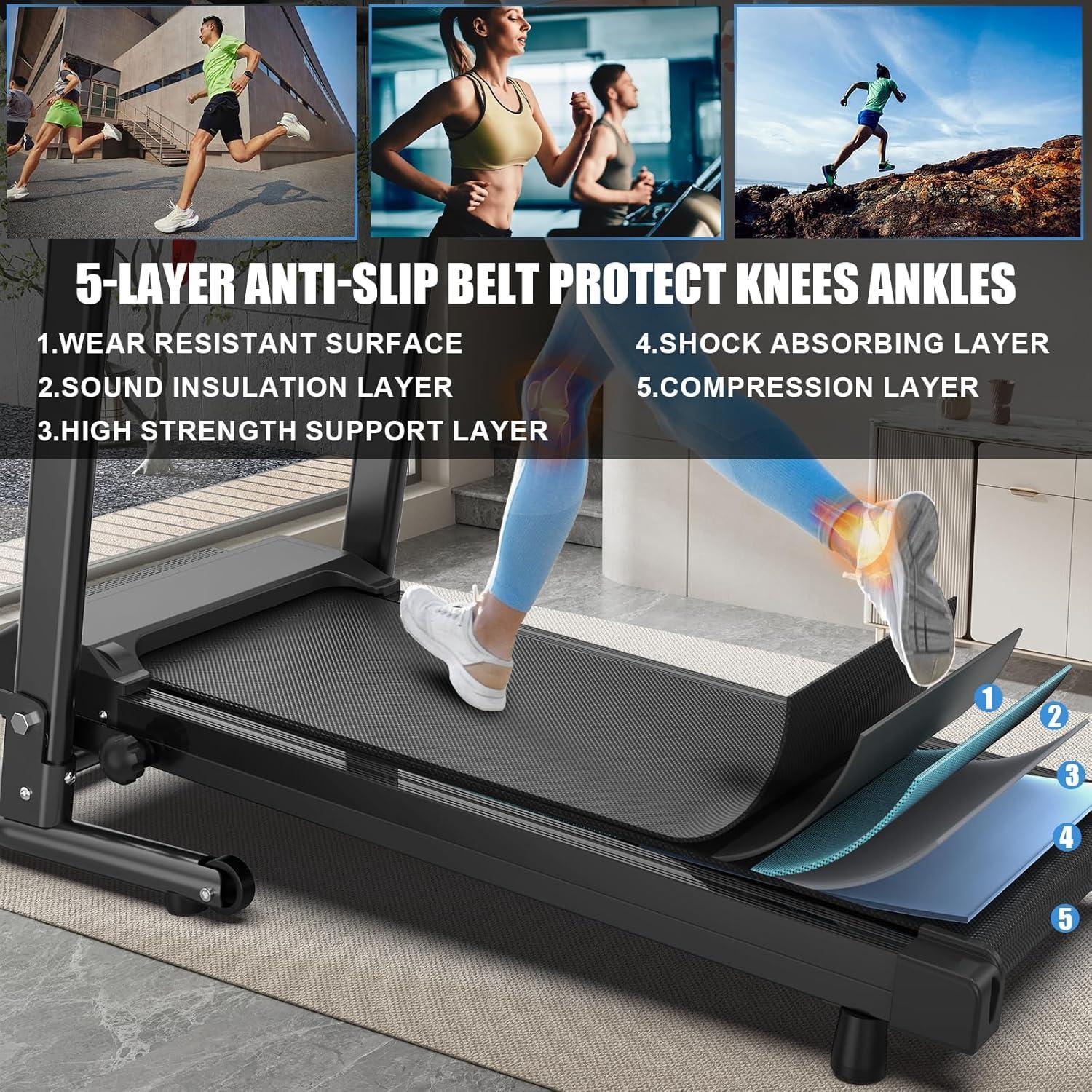 Home Use Foldable Portable 2.5HP Heavy-duty APP Controlled Fitness Walking Machine — foto 3
