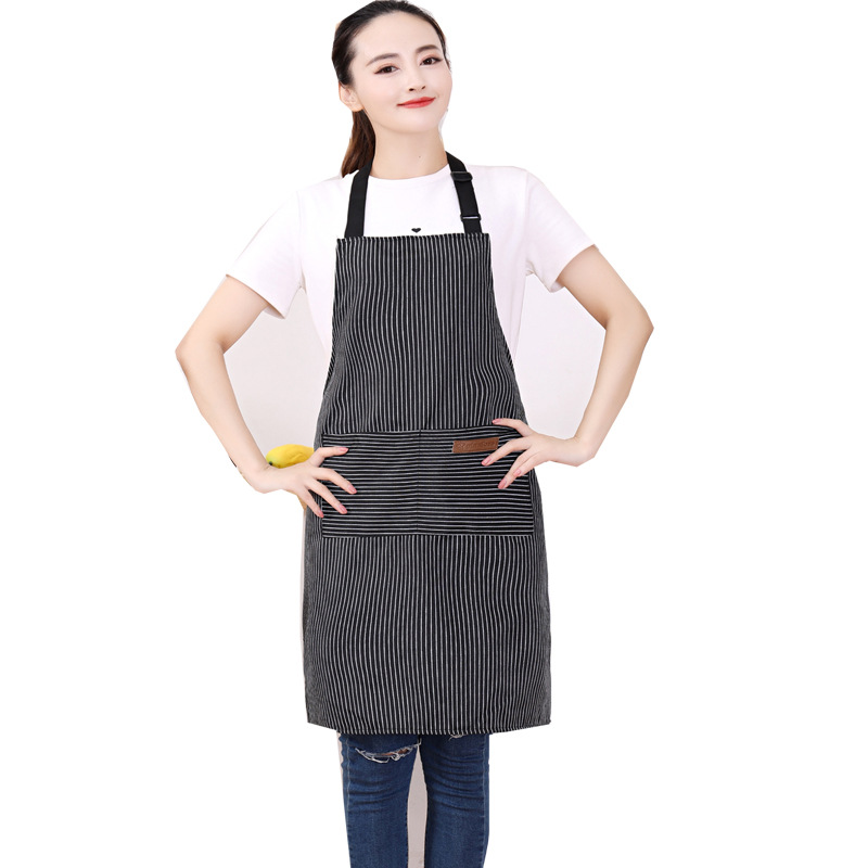 Title 1, Household Cotton Linen Halterneck Striped Apron