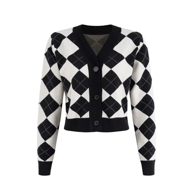 V Neck Shirt Short Knitted Sweater Women Black - Shop at LoveMi