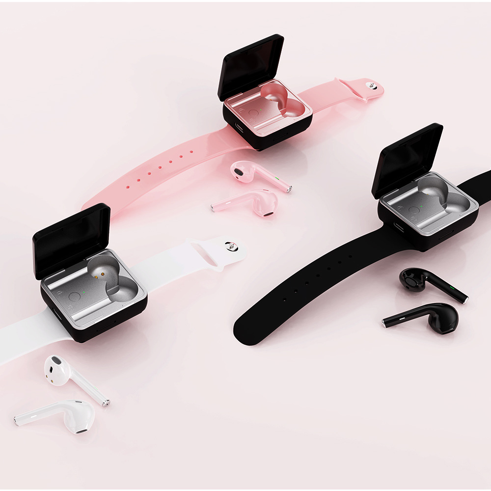 Tws Watch Bluetooth Headset 5.0 With TF Wireless - Image 4