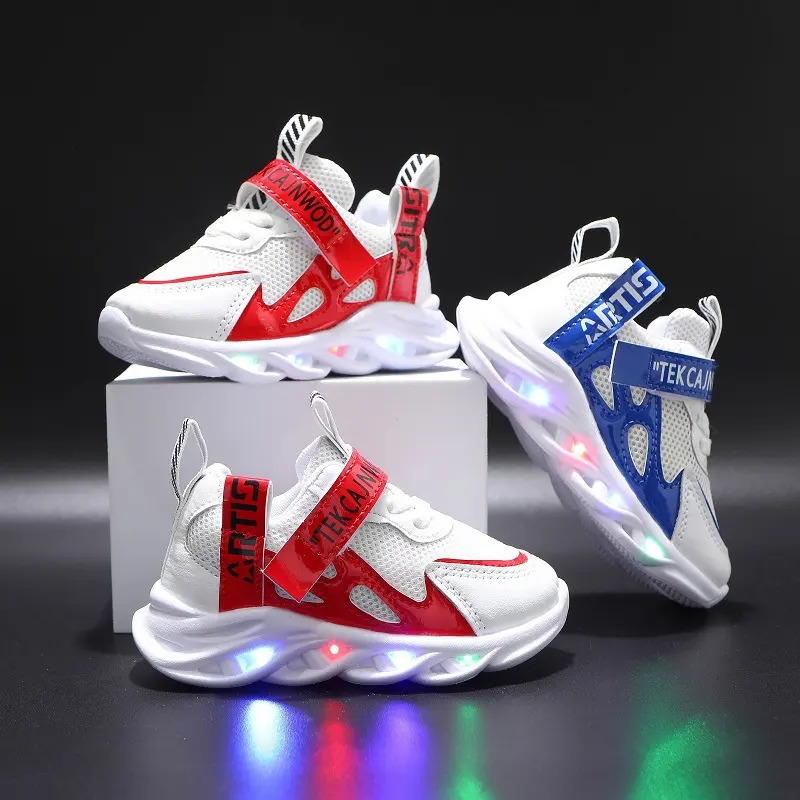 Children's Alphabet Webbing Mesh Breathable Kids Luminous Shoes Casual