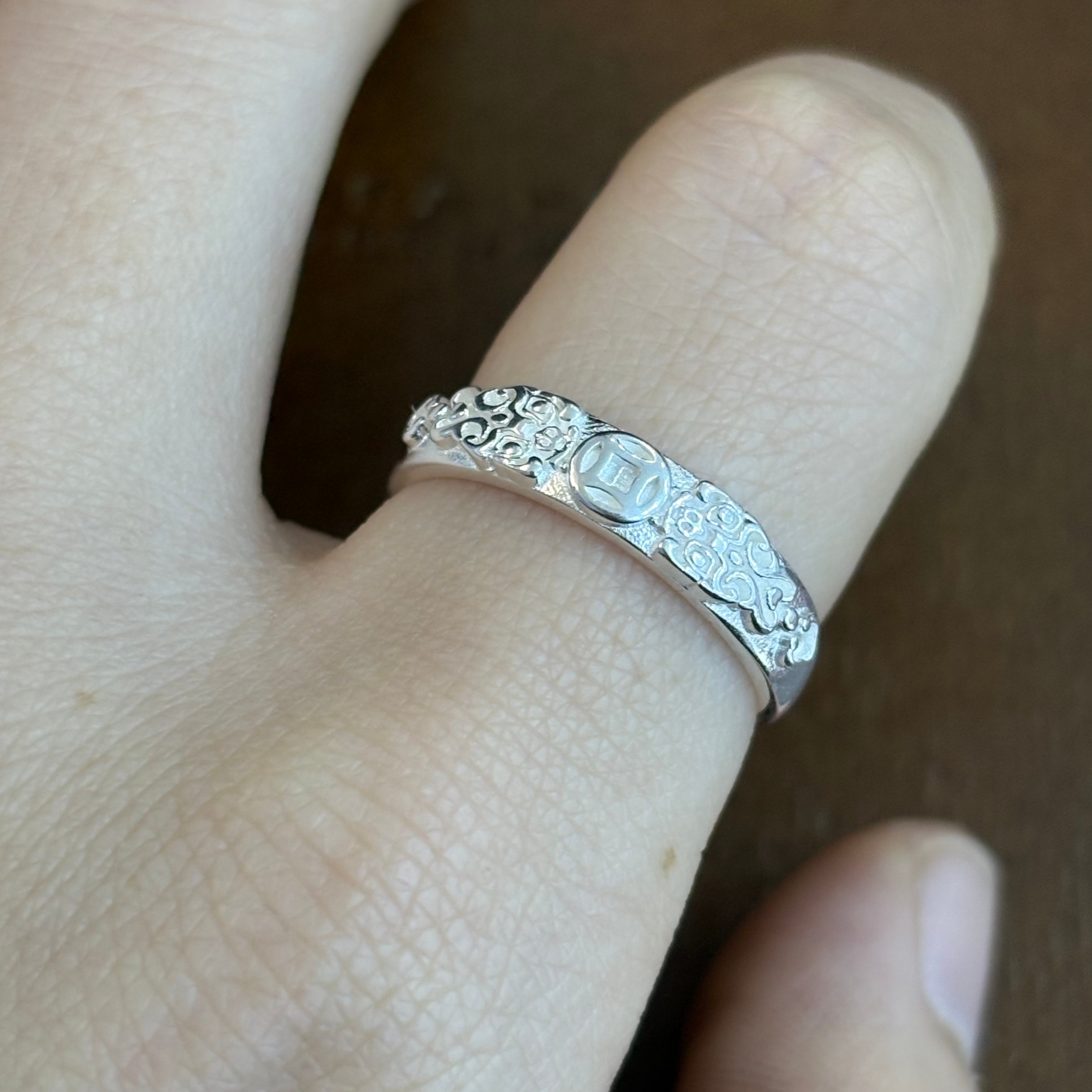 1pc 999 Sterling Silver Pixiu Coin Open Ring, Retro Lucky Style, Perfect For Daily Wear And Valentine's Gift