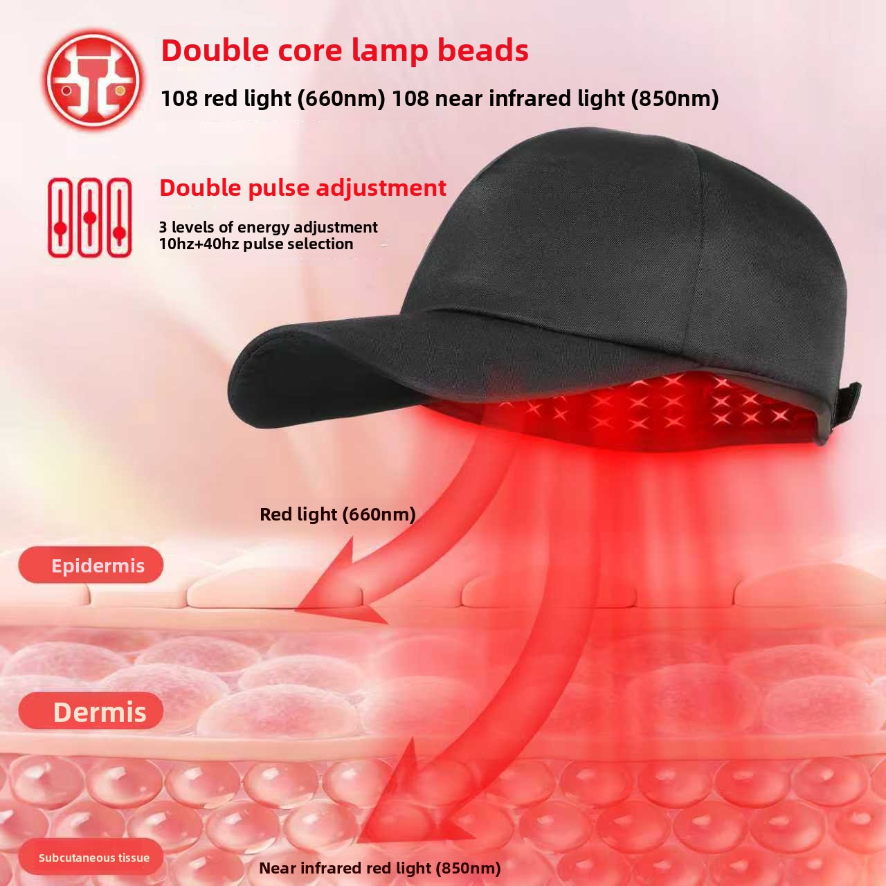 Bonnet de thérapie capillaire à lumière rouge LED – Image 4
