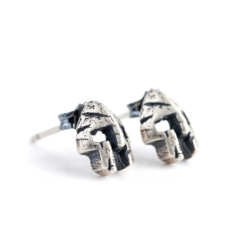 Sparta Personality Mask War-damaged Ear Studs