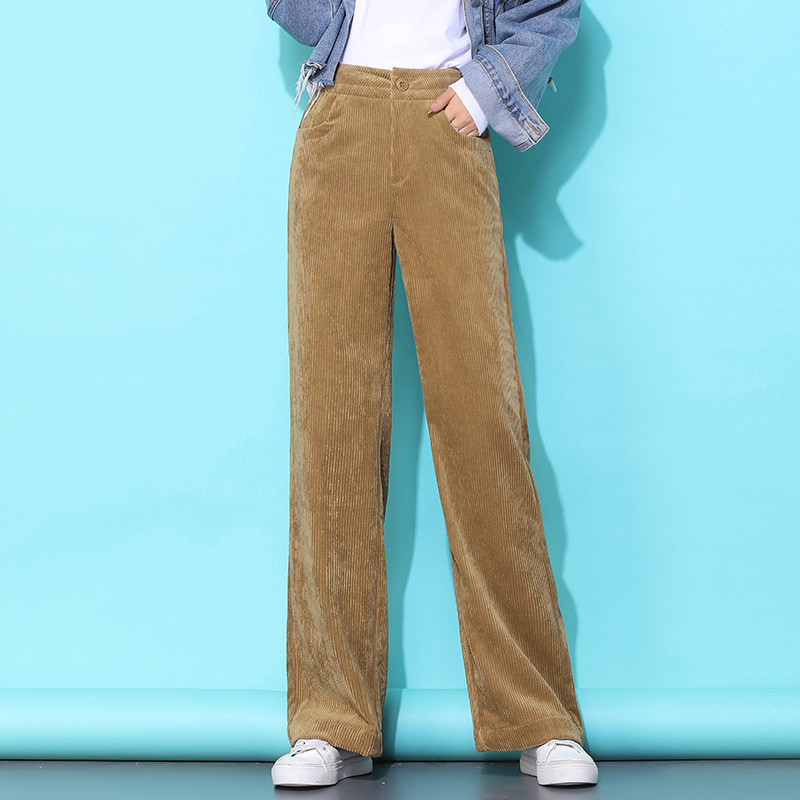 Title 6, Loose Casual Corduroy High Waist Wide Leg Pants