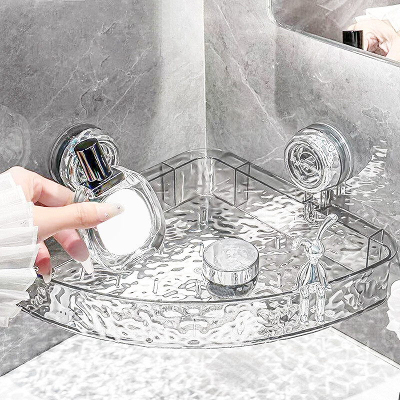 Clear Shower Caddy Suction Cup No Drilling Removable Bathroom Wall Shelf Basket 2 266b8f41 7265 41cc 9a33 bf23ad951ed4