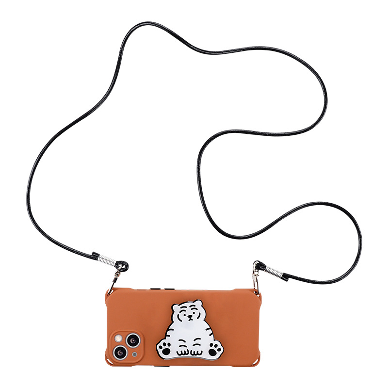 Cartoon Tiger Messenger Phone Case Lazy Bracket