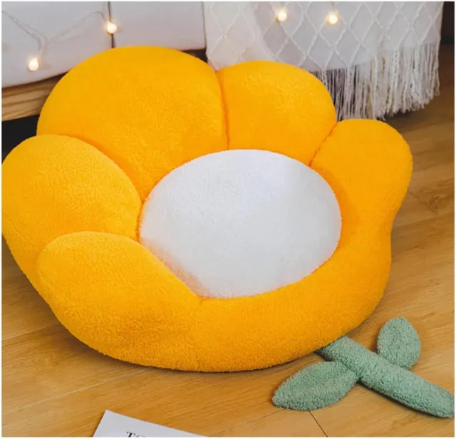 Flower Shaped Cat Nest Soft Non Slip Thick Comfortable Bed Multifunctional Cushion Suitable For Small Cats And Dogs Yellow - Shop at LoveMi