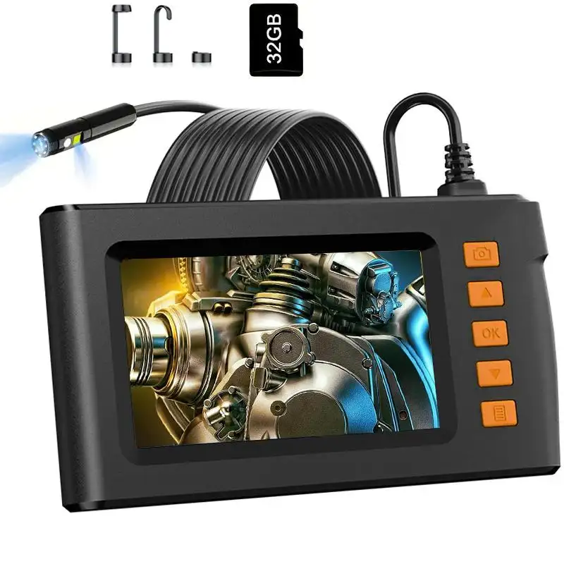 Dual-Lens Endoscope With Light, 4.3-Inch Screen, 32GB