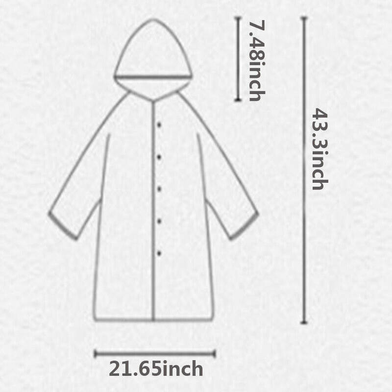 2PCS Children Kid Hooded Rainsuit Rain Cover Poncho Raincoat Coats Waterproof — image 8
