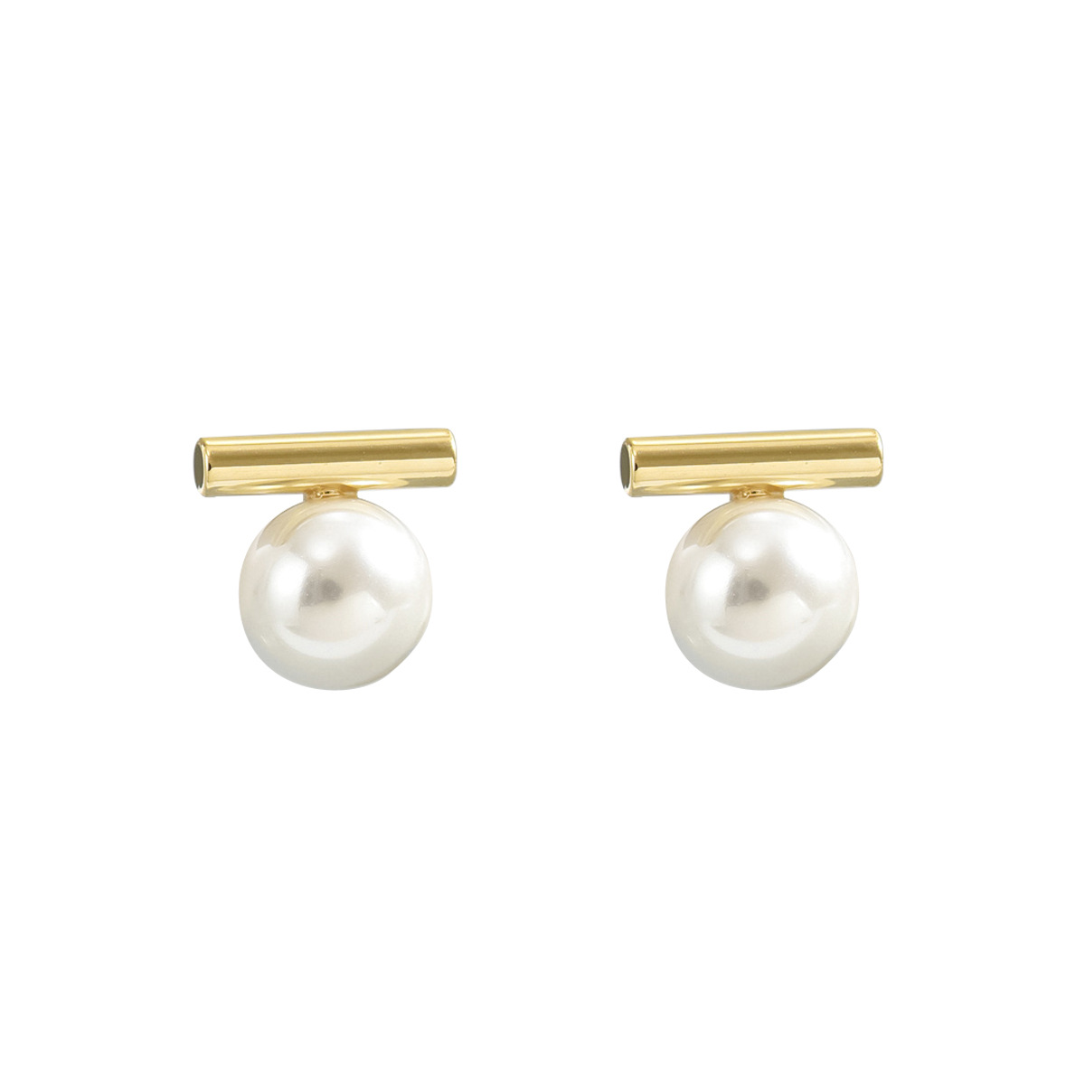 Ins Premium Korean Japanese Forest Style Stud Earrings For Women, Niche Minimalist Inlaid Pearl Design, Preppy Daily Ear Jewelry