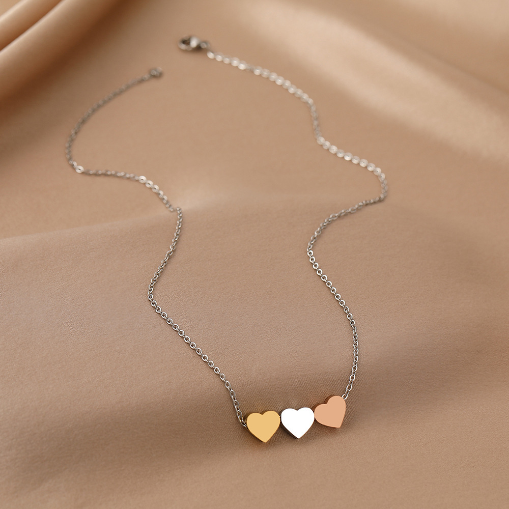 Title 1, Titanium Steel Simple Heart Clavicle Chain