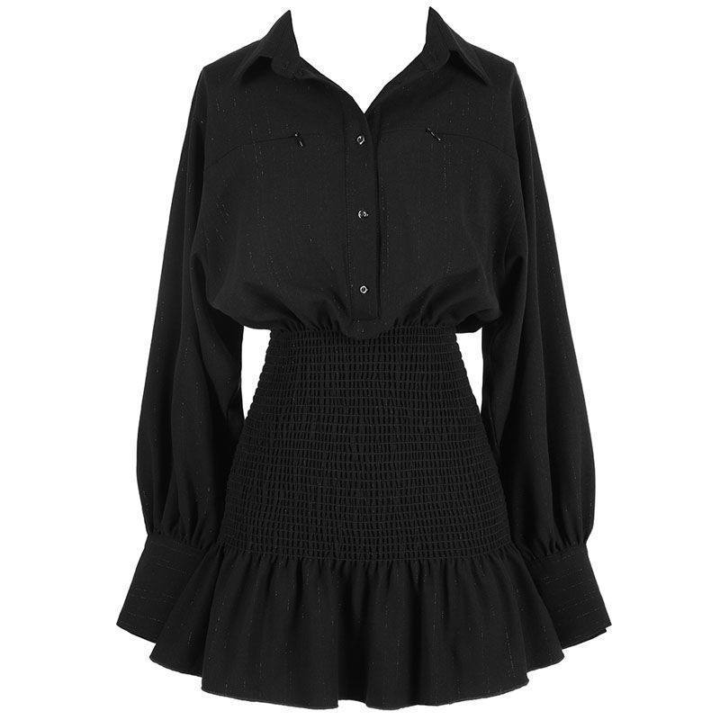 Title 4, Fashion Long Sleeve Collar Button Jumpsuit Wome...