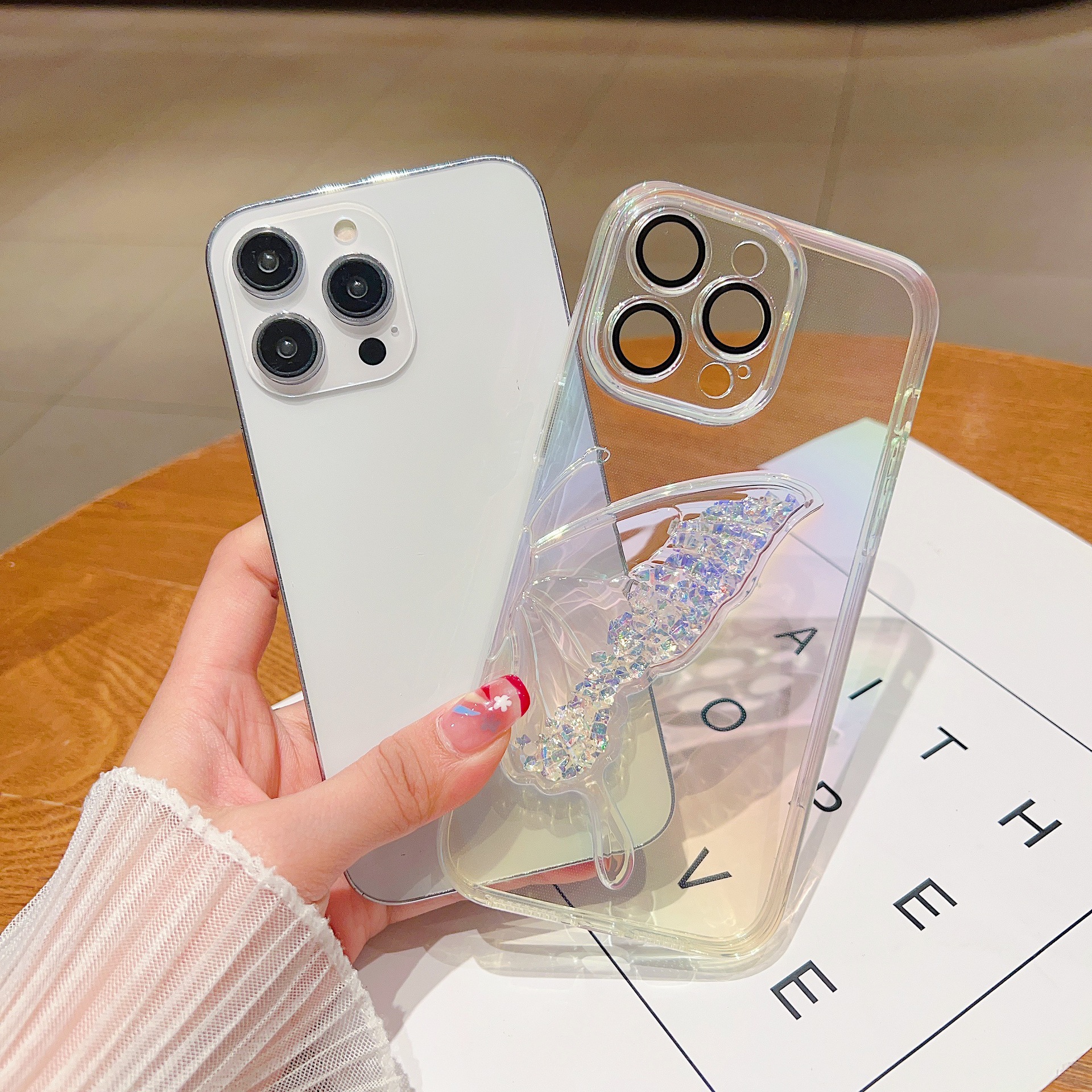 Quicksand Color Plating Meng Die Phone Case