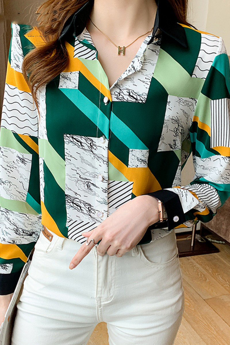 Title 2, Retro Hong Kong-style Long-sleeved Chiffon Shirt