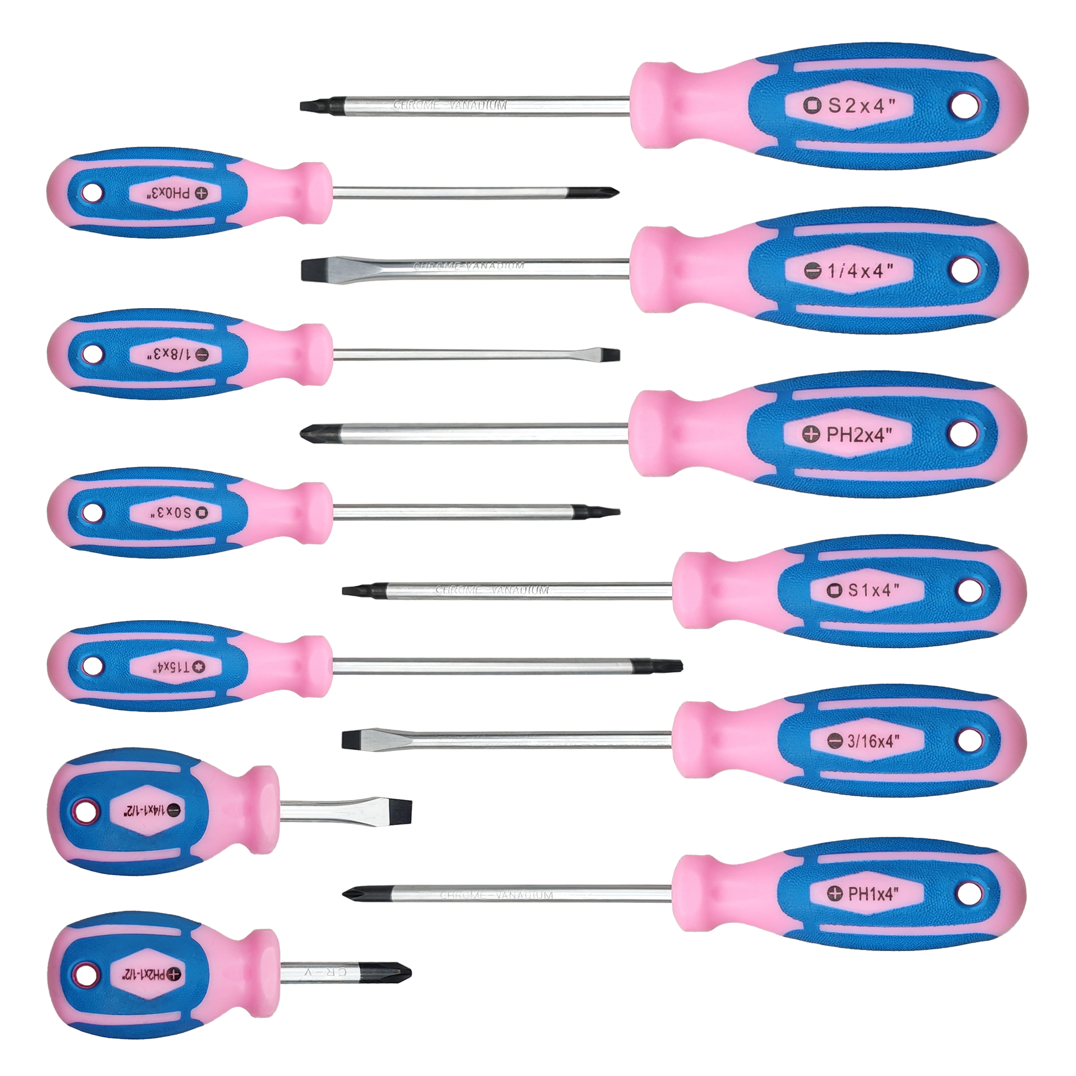 12-Piece Screwdriver Tool Set, Home Renovation Tools, Hand Tool Set, Powder Blue Tool Set