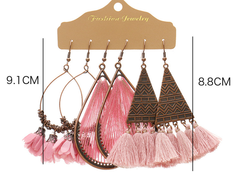 New Accessories Boho Fringe Flower Drop Earrings