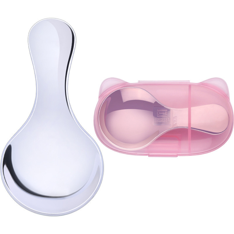 Stainless Steel Children's Spoon Small Round Spoon Coffee Spoon