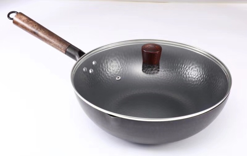 Title 2, Household Cedar Lid Non-stick Pan Uncoated Wok