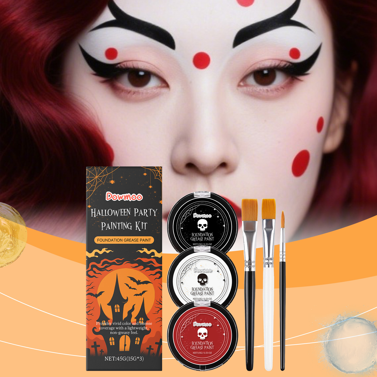 Halloween Face Paint Set, High Pigment Body Makeup, Creative Party Cosplay Costume Kit