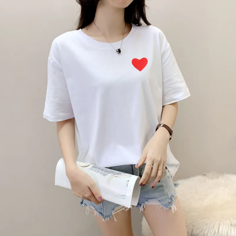 Women's Cotton Loose Round Neck Short Sleeve T-shirt - 8 Style