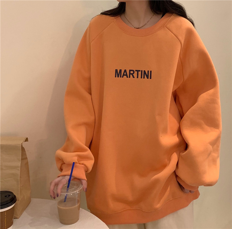 Women's Plush Sweater Loose Round Neck Is Versatile