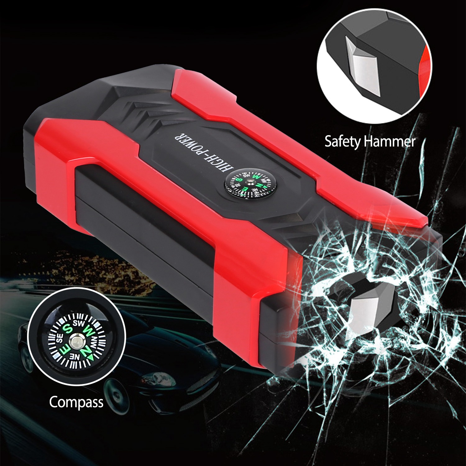 Car Jump Starter Booster 800A Peak 28000mAh 12V Battery Charger Up To 6.0L Gas Or 3.0L Diesel Engine With LCD Screen 4 Modes LED Flashlight — foto 16
