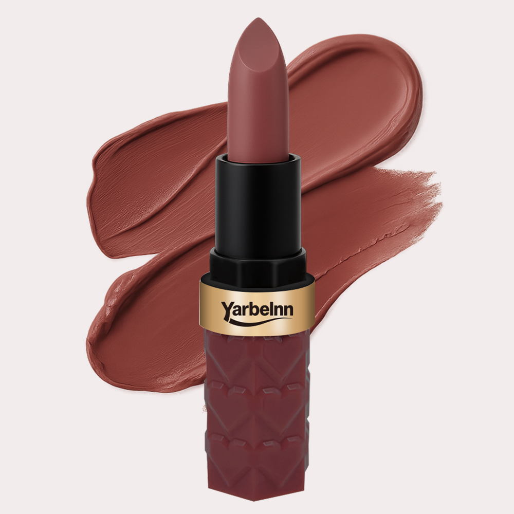 Matte Misty Modern Brown Red Lipstick, Waterproof Non-transfer Long Lasting Smudge Proof Lip Makeup, 3.5g 3