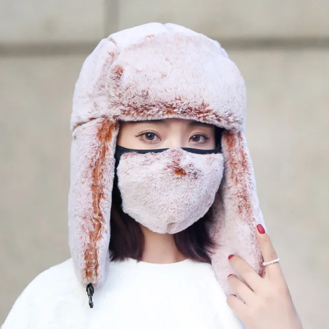 Winter Dust proof And Warm Women With Masks And Hats Orange White - Shop at LoveMi