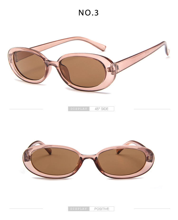 Fashion Oval Frame Cow Color Trend  Small Frame Glasses Ins New Sunglasses